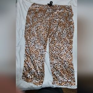 Massey Womens Satin Cheetah Print Pajama Pants, Size 3x